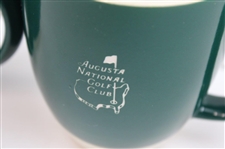 Two (2) Augusta National GC Green & Tan Ceramic Coffee Mugs