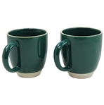 Two (2) Augusta National GC Green & Tan Ceramic Coffee Mugs