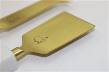 Masters Tournament Logo Gold Tone Marble Handled Pronged & Flat Charcuterie Knives