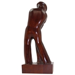 Ben Hogan Styled Mid-Swing Sequence Wooden Golfer Statue 