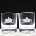 Two (2) Augusta National Golf Club Clubhouse Rocks Glasses