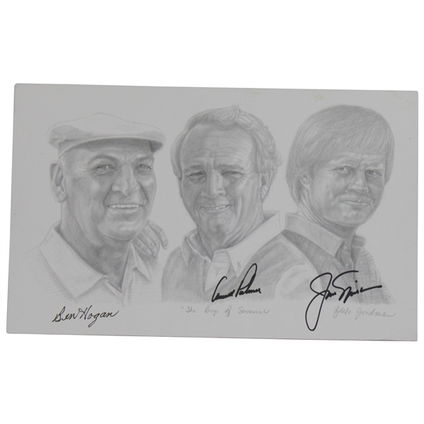 Ben Hogan, Arnold Palmer & Jack Nicklaus Signed The Boys of Summer by Artist Goodman JSA ALOA