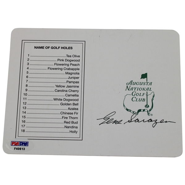 Gene Sarazen Signed Augusta National Scorecard PSA/DNA #F40613