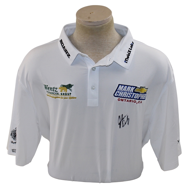 John Daly Signed Personal Straight Down White Performance 3XL Shirt w/Sponsors JSA ALOA