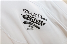 John Daly Signed Personal Straight Down White Performance 3XL Shirt w/Sponsors JSA ALOA
