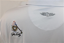 John Daly Signed Personal Straight Down White Performance 3XL Shirt w/Sponsors JSA ALOA