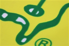 Classic 1995 Masters Tournament Yellow Screen w/ Green Logo Outline Flag