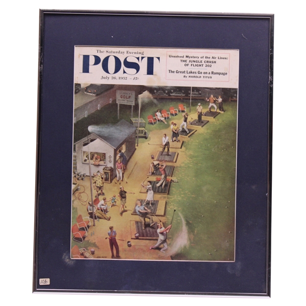 1952 Saturday Evening Post Magazine Golf Theme Cover - Framed