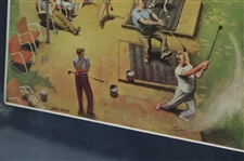 1952 Saturday Evening Post Magazine Golf Theme Cover - Framed