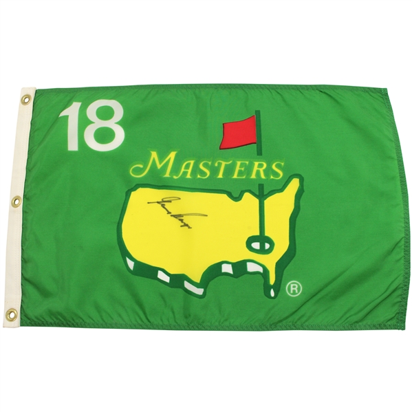 Gary Player Signed 1994 Masters Tournament Emerald Green w/Yellow Logo Center Flag JSA ALOA