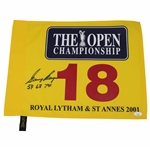 Gary Player Signed 2001 The OPEN at Royal Lytham & St. Annes Flag w/59 68 74 JSA #CB46485