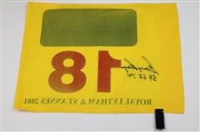 Gary Player Signed 2001 The OPEN at Royal Lytham & St. Annes Flag w/'59 68 74' JSA #CB46485
