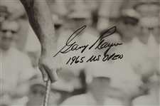 Gary Player Signed 1965 US Open B&W First Pump Image on Canvas w/'65 US Open' JSA ALOA