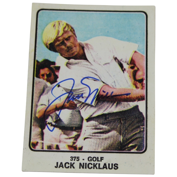 Jack Nicklaus Signed 1973-1974 Panini Campioni Dello Sport Card #375 JSA ALOA