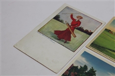 Three (3) Vintage Golf Postcards