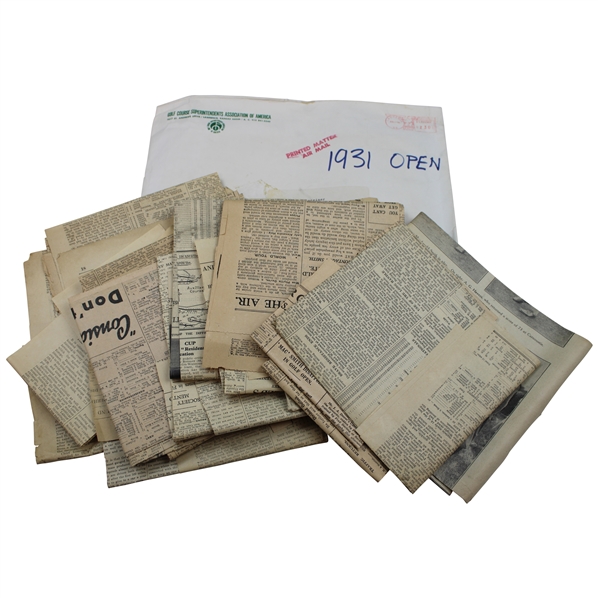 1931 Open Championship at Carnoustie Newspaper Articles From Henry Cotton Estate