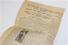 1931 Open Championship at Carnoustie Newspaper Articles From Henry Cotton Estate
