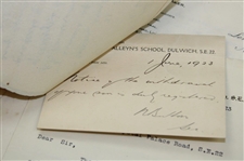 Correspondence About 1923 School Cricket Match 'Scuffle' And T. H. Cotton
