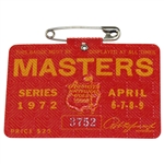 1972 Masters Tournament SERIES Badge #3752- Jack Nicklaus Winner