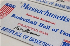 George Mikan & Bill Sherman Signed Ltd Ed Basketball Hall Of Fame License Plates #213 & #220/1750 JSA ALOA