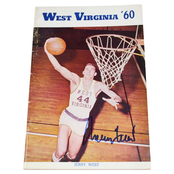 Jerry West Signed 1960 West Virginia Basketball Information Booklet JSA ALOA