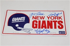 Legends Signed Giants License Plate, Kyle Rote Signed 1965 Football Vinyl Record & 1950 Giants Press Guide JSA ALOA