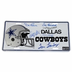 Legends Signed Dallas Cowboys License Plate JSA ALOA