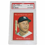 1961 Topps #475 Mickey Mantle Mvp Card PSA EX-MT 6 #30734494