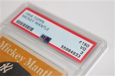 1958 Topps #150 Mickey Mantle Card PSA VG 3 #55946933