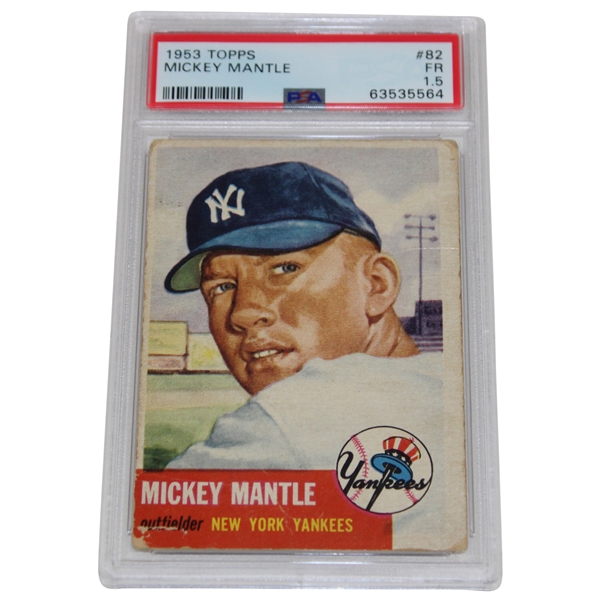 1953 Topps #82 Mickey Mantle Card PSA FR 1.5 #63535564