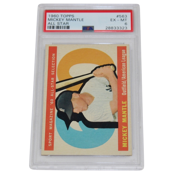 1960 Topps #563 Mickey Mantle All Star Card PSA EX-MT 6 #28833323