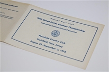 1978 US Amateur Championship at Plainfield Official Scorecard - John Cook Winner