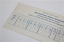 1978 US Amateur Championship at Plainfield Official Scorecard - John Cook Winner