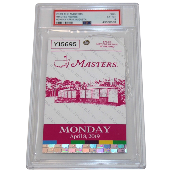 2019 Masters Full Ticket Augusta Monday Practice Rounds PSA 6 EX-MT