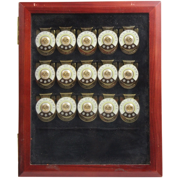 Fifteen (15) Hall Of Fame Member Commemorative Money Clips in Display Case