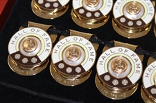 Fifteen (15) Hall Of Fame Member Commemorative Money Clips in Display Case