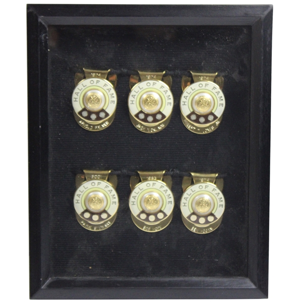 Six (6) Hall Of Fame Member Commemorative Money Clips in Display Case