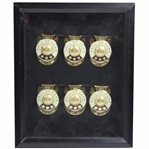 Six (6) Hall Of Fame Member Commemorative Money Clips in Display Case