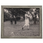 1928 US Amateur Bobby Jones Post Swing Photo at Brae Burn CC Photo w/Glass Negative Copy - #31/50 - Framed