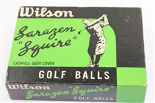 Wilson Sarazen Squire, Gene Sarazen Tournament , Gene Sarazen Strokemaster Golf Ball Boxes & (3) Golf Balls