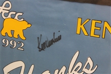 Ken Venturi & Jan Stephenson Signed 1992 Lorain County Comm. College Fund Raiser Flag Framed JSA ALOA