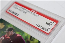 2001 Upper Deck #1 Tiger Woods Card PSA MINT 9 #14238032