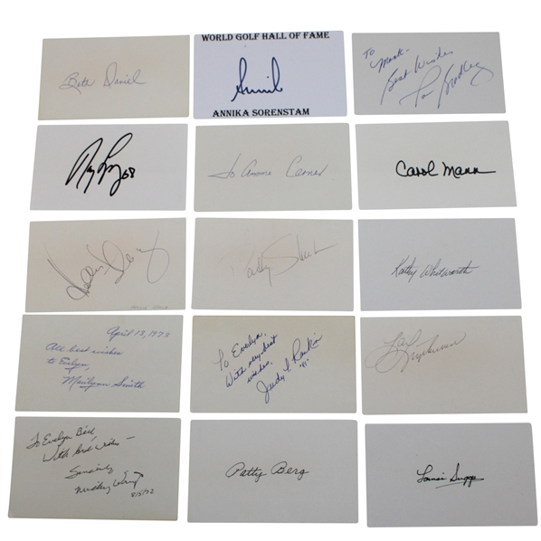 Fifteen (15) LPGA Tour Legends Signed Cuts JSA ALOA