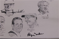 Byron Nelson & others Multi-Signed Ryder Cup Captains Poster JSA ALOA