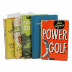 Five (5) Various Golf Books by Ben Hogan, Arnold Palmer, Sam Snead (x2) & Tommy Armour