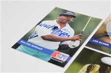Lee Elder, Calvin Peete, Jim Dent & Walter Morgan Signed Pro Set Golf Cards JSA ALOA