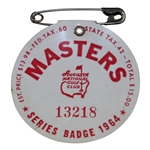 1964 Masters Tournament SERIES Badge #13218 - Arnold Palmer Winner