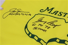 Jack Nicklaus & Gary Player Signed Undated Masters Flag w/Years Won JSA ALOA