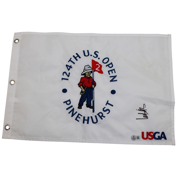 Ludvig Aberg Signed 2024 U. S. Open At Pinehurst Embroidered Flag Beckett #BP90116