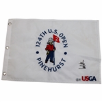 Ludvig Aberg Signed 2024 U. S. Open At Pinehurst Embroidered Flag Beckett #BP90116